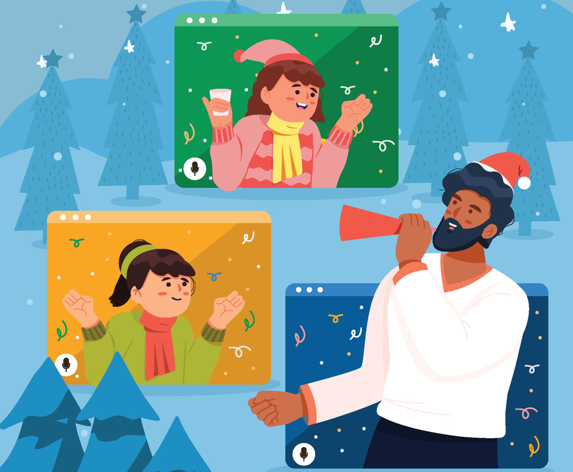 Online Christmas Party Concept