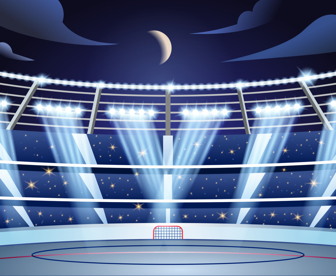 Hockey Stadium at Night With Magnificent Light