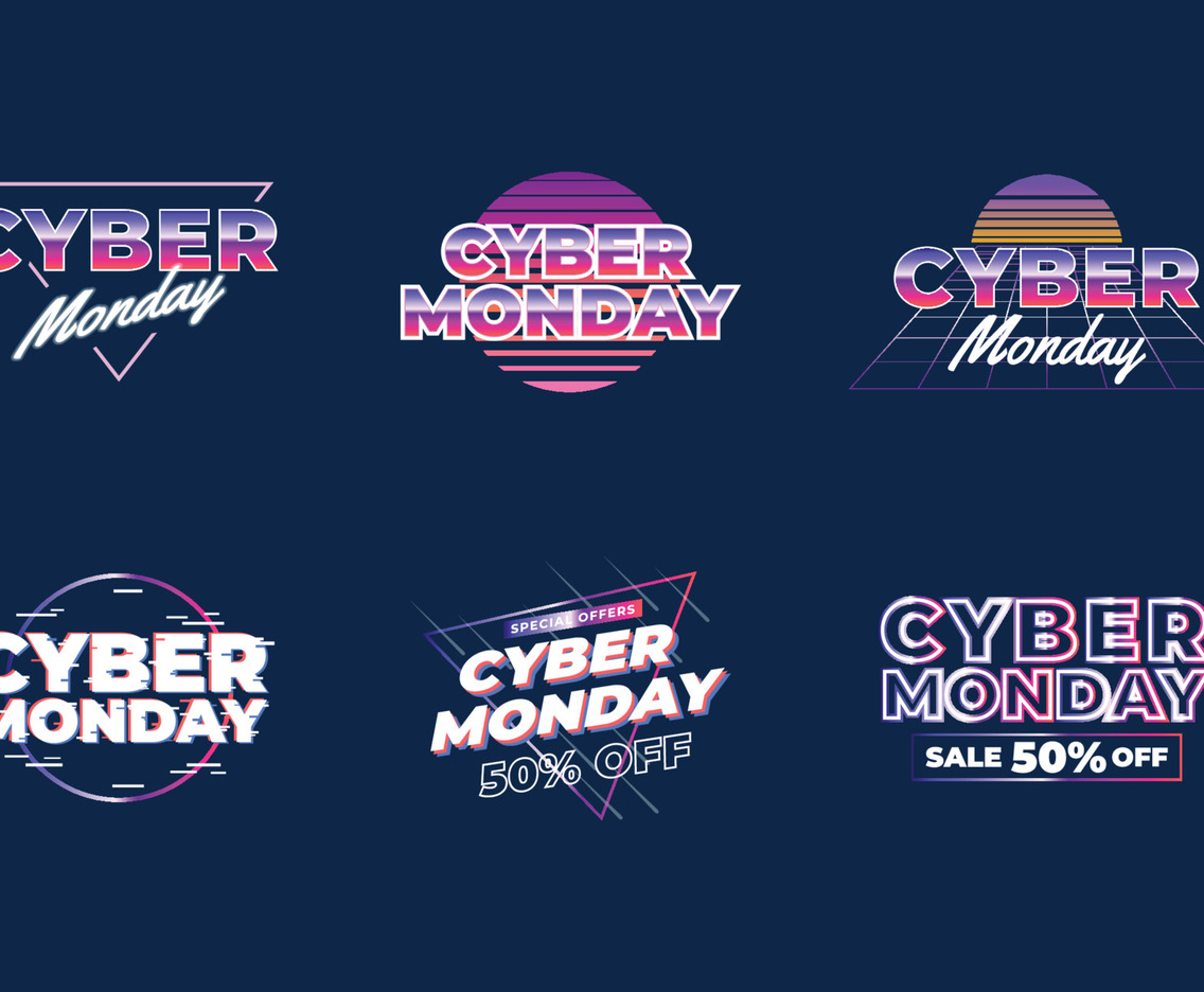 Cyber Monday Sale Design Sticker Set