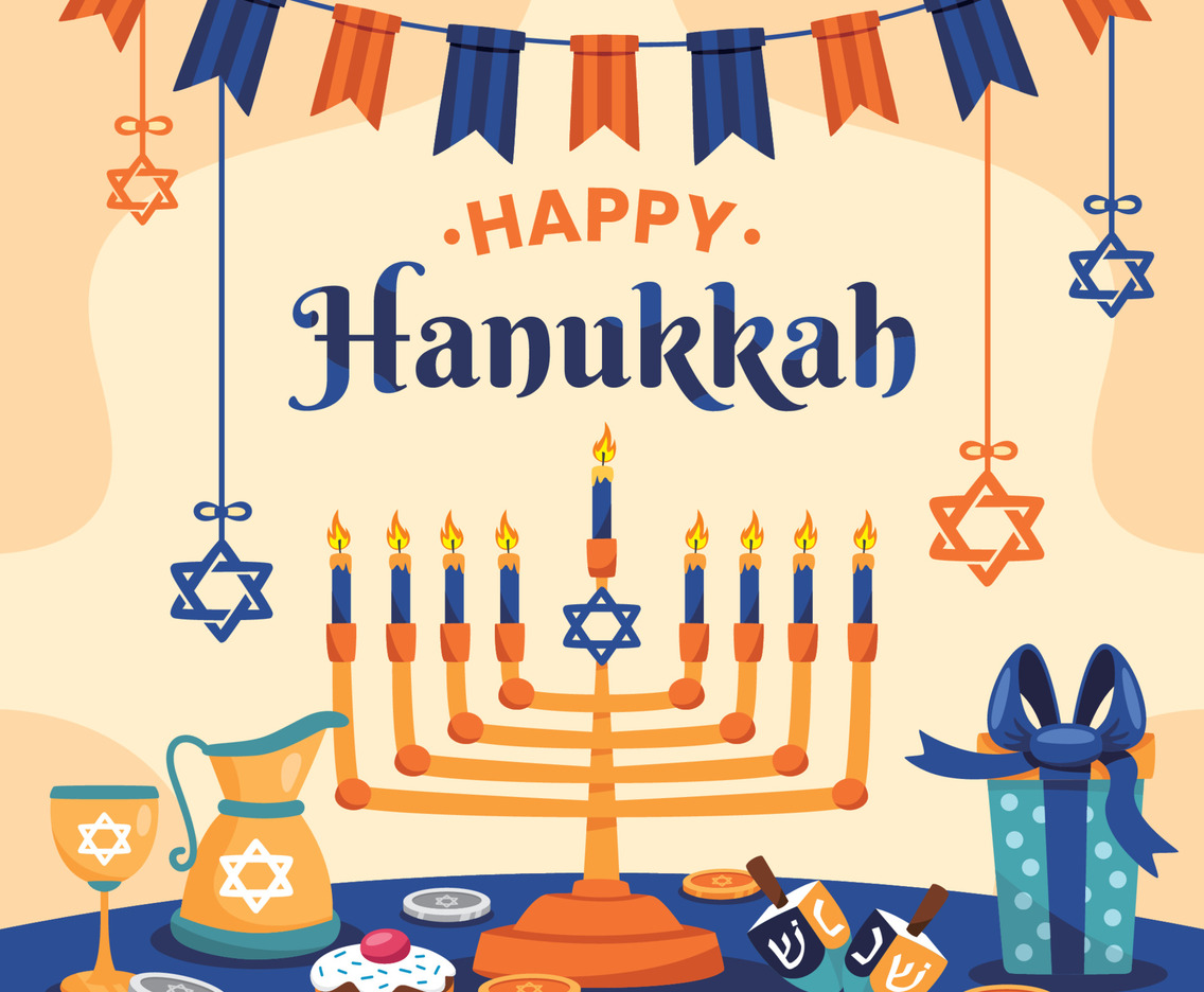 Happy Hanukkah Greeting Card Concept