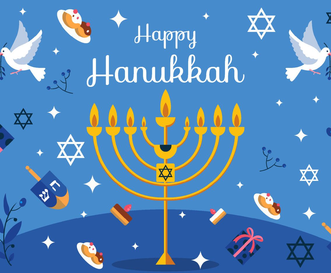 Hanukkah Season Greeting Celebration Background Concept