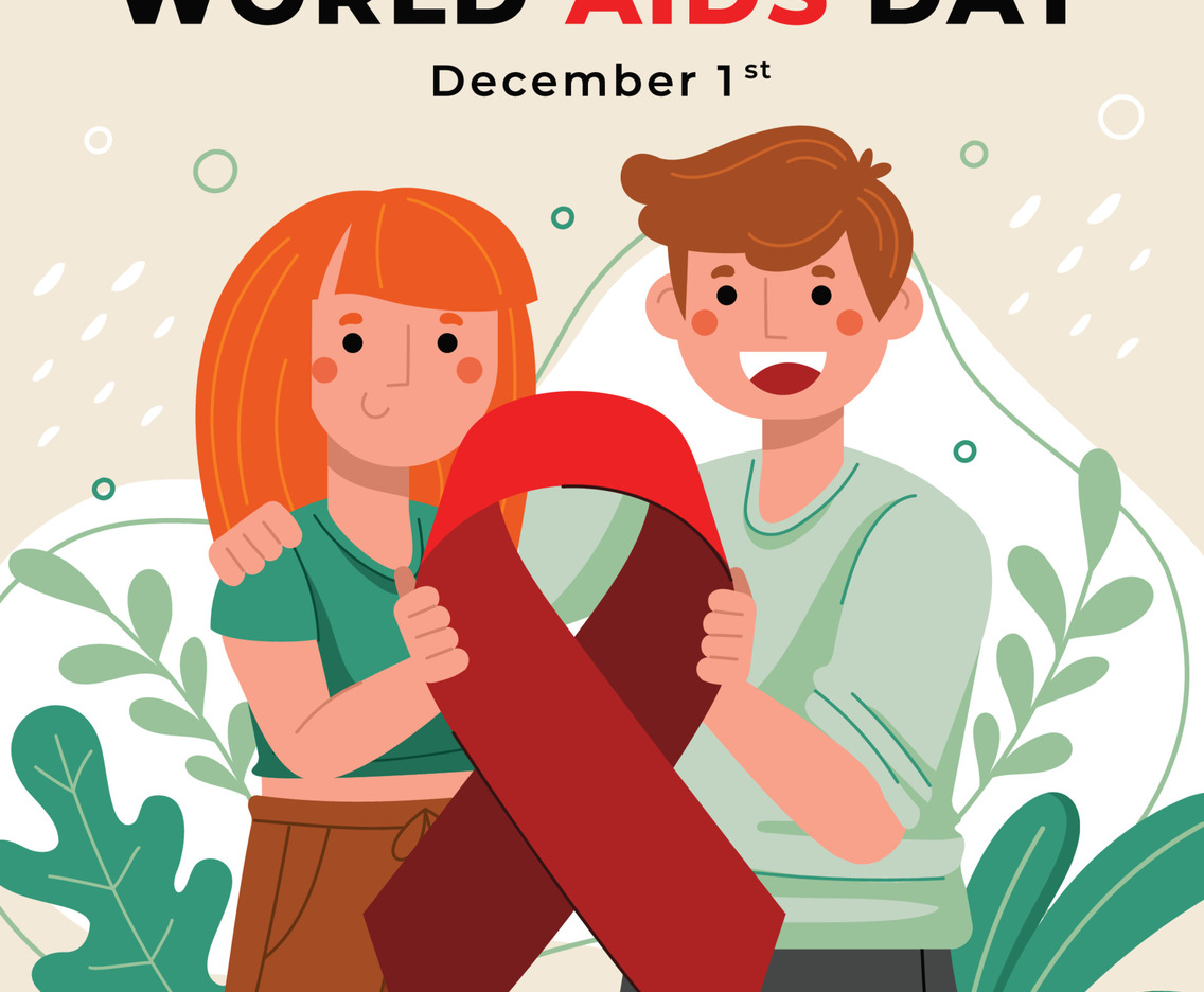 World AIDS Day Awareness with Red Ribbon
