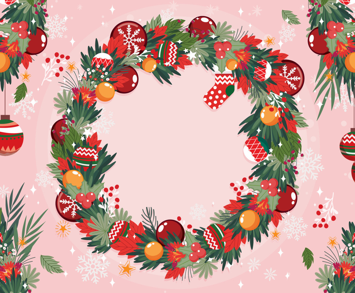 Christmas Wreath Template Background