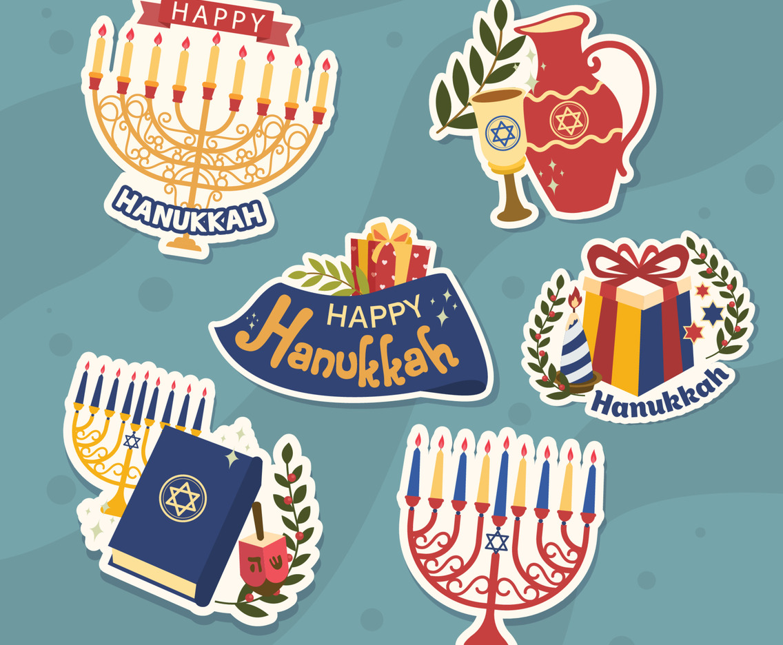 Hanukkah Menorah Sticker Collection