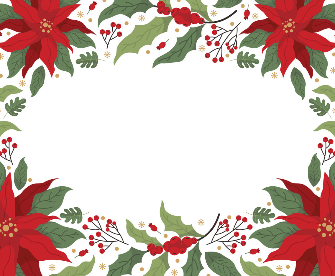 Christmas Poinsettia Floral Ornament Background
