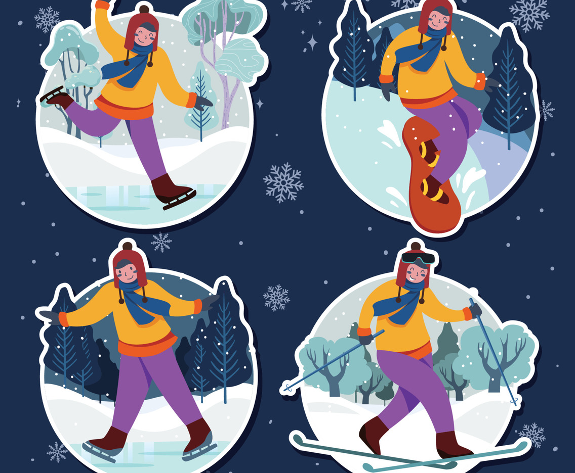 Winter Activity Sport Sticker