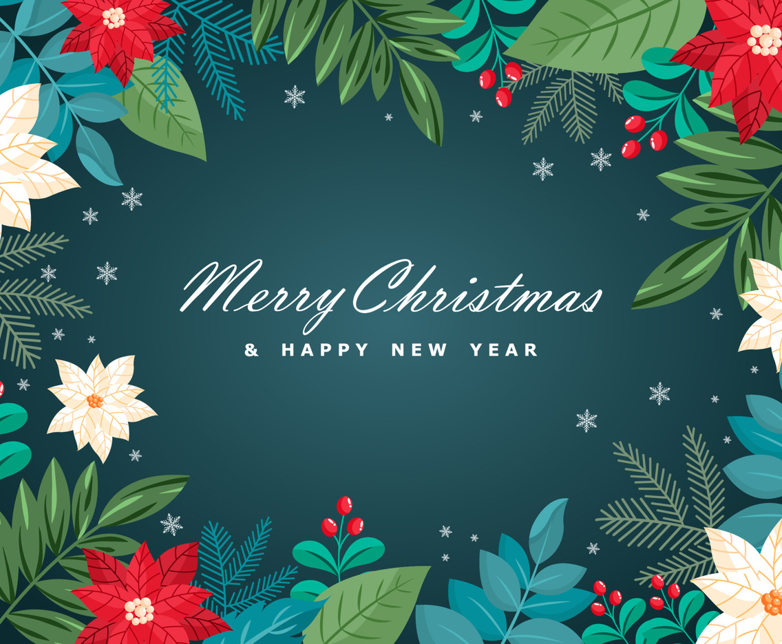 Elegant Floral Christmas Background