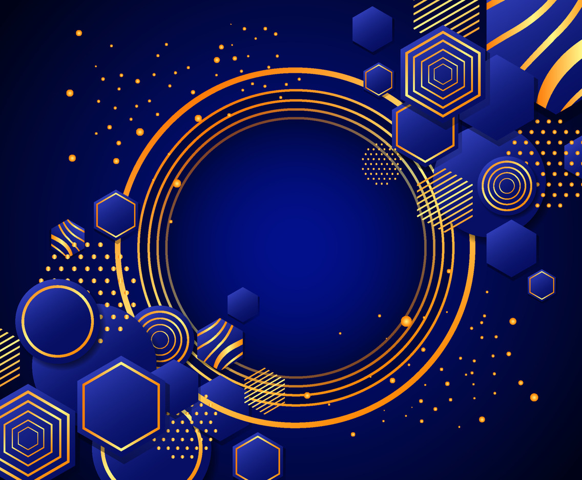 Luxurious Geometric Blue Background