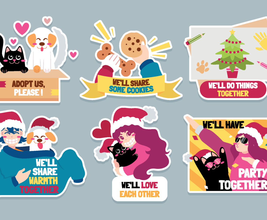 Santa Paws Sticker Collection