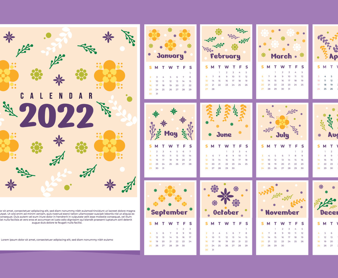 Floral 2022 Calendar Template