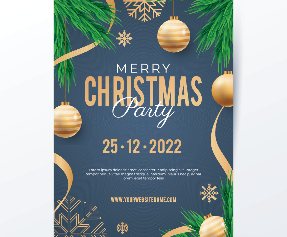 Merry Christmas Party Poster Template