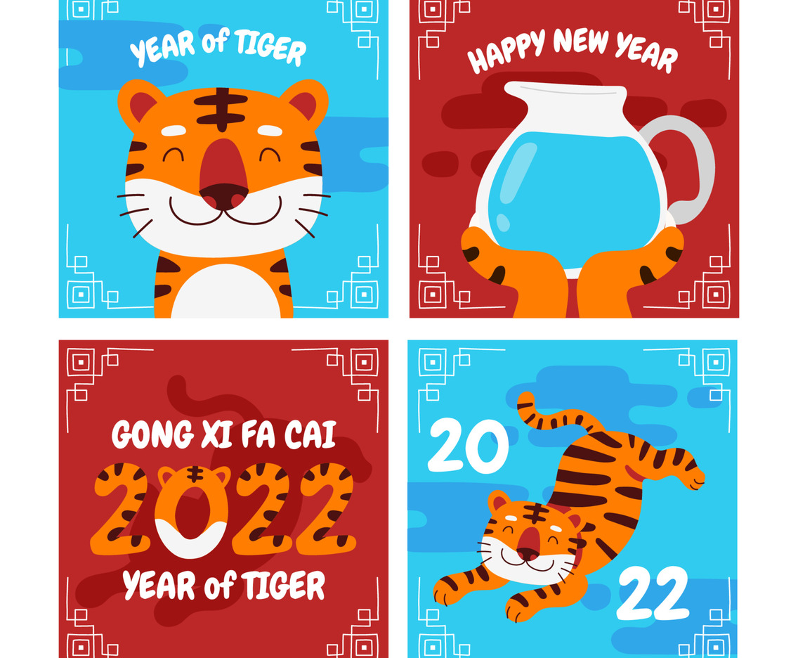 Year of Tiger Social Media Post Set