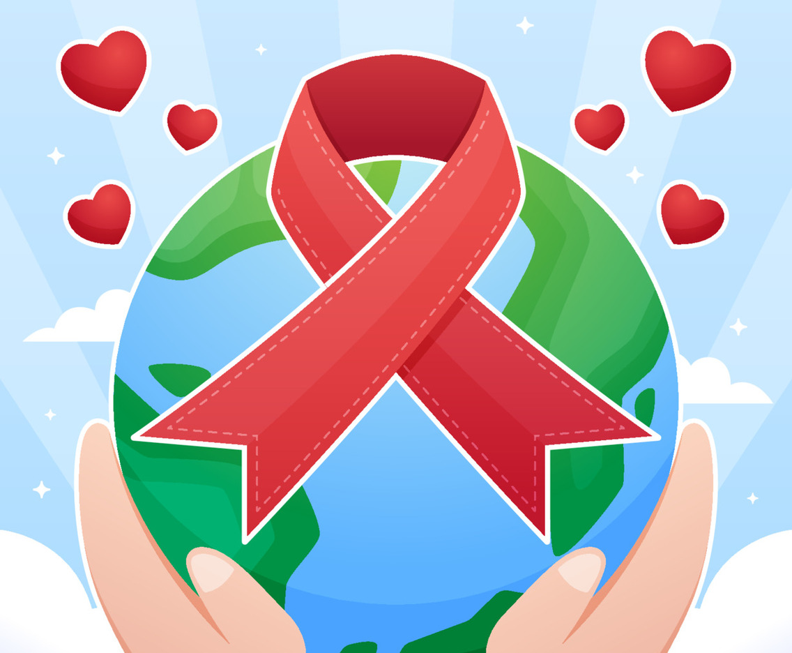 Red Ribbon for World Aids Day Poster