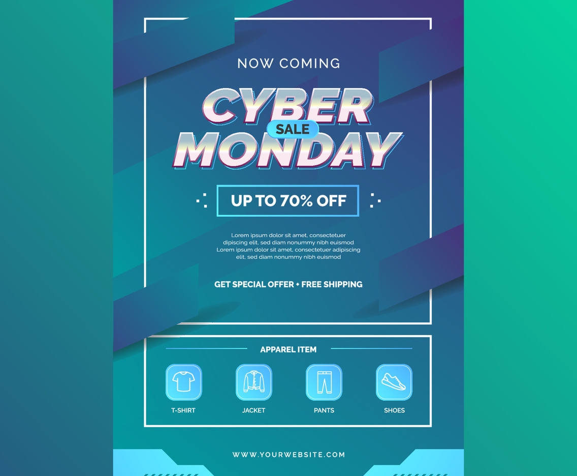 Cyber Monday Poster with Gradient