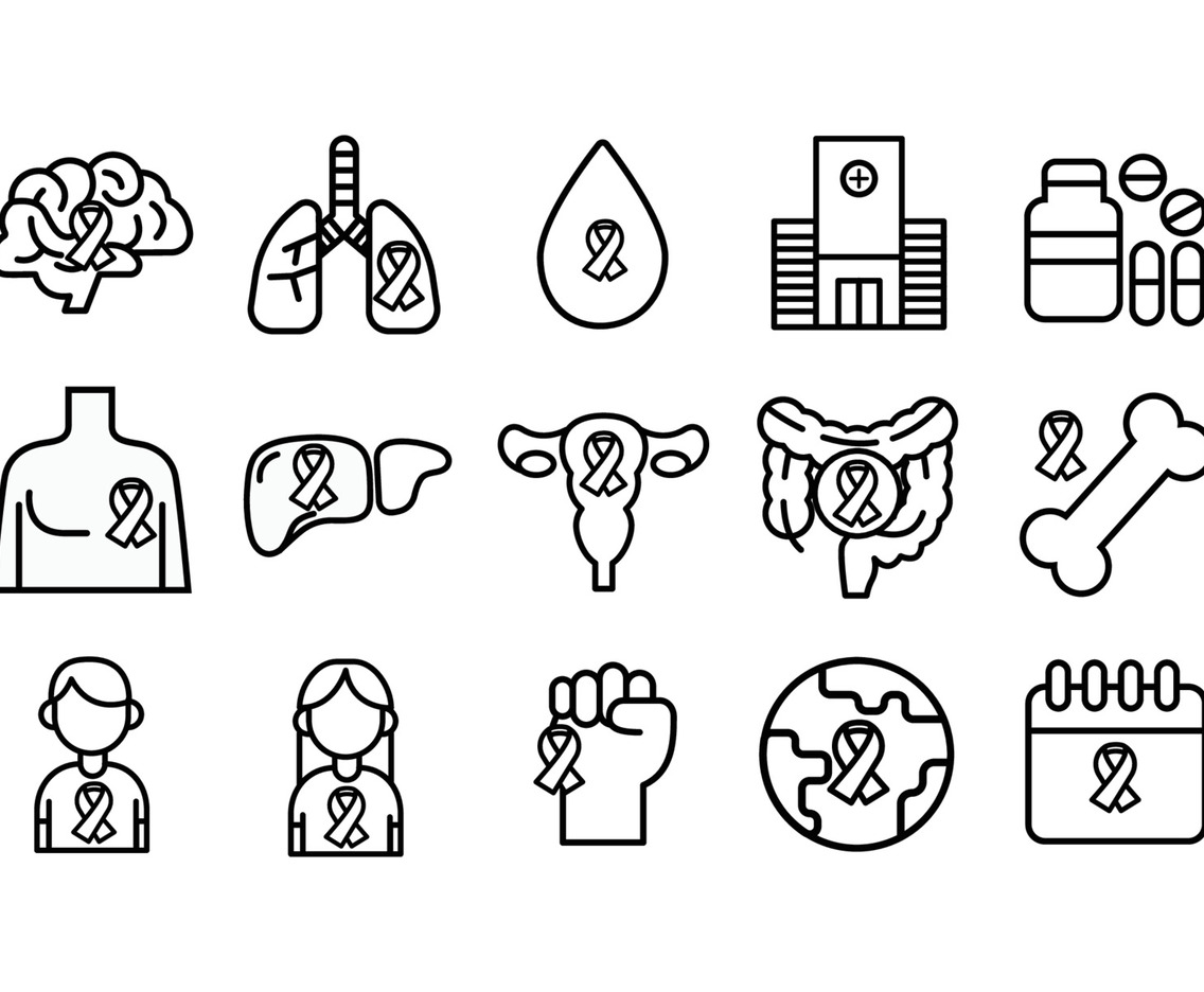 World Cancer Day Icons Set