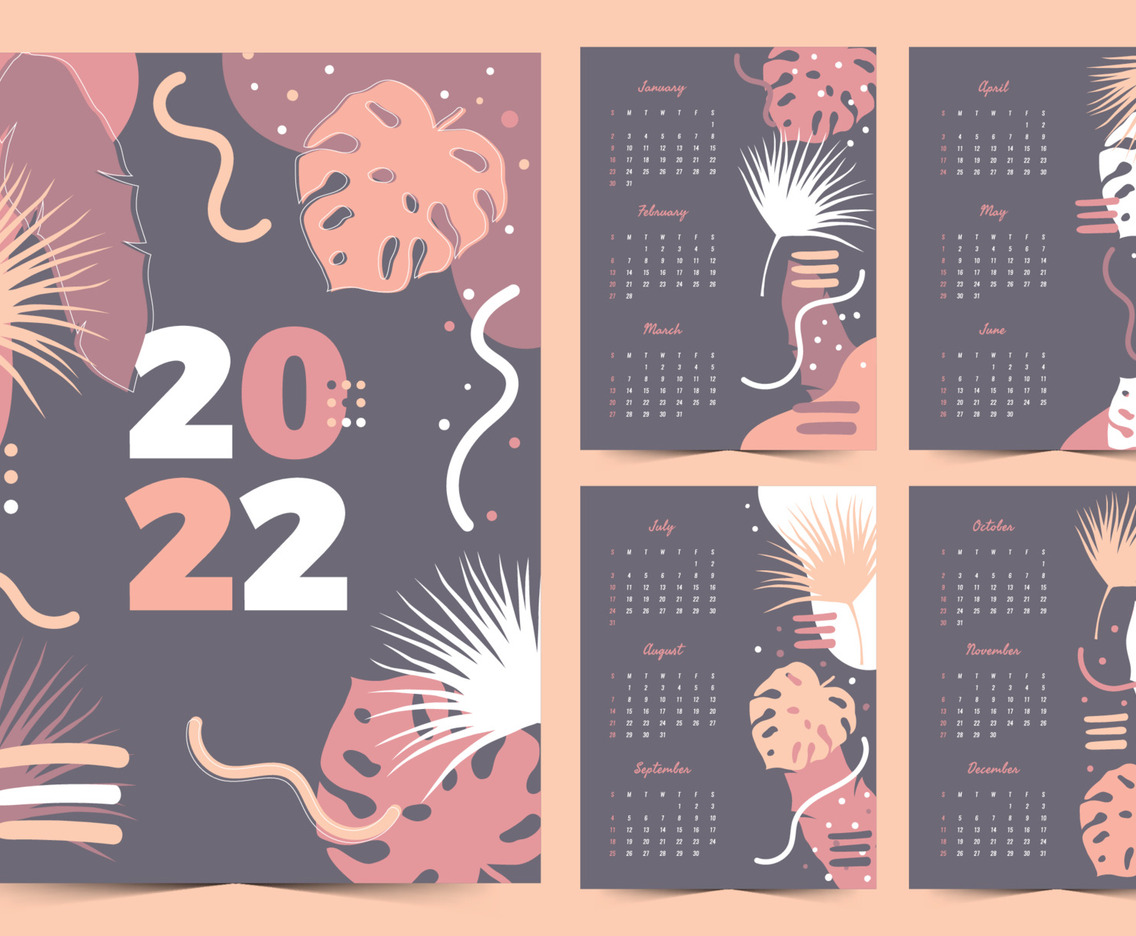 2022 Abstract Calendar Template