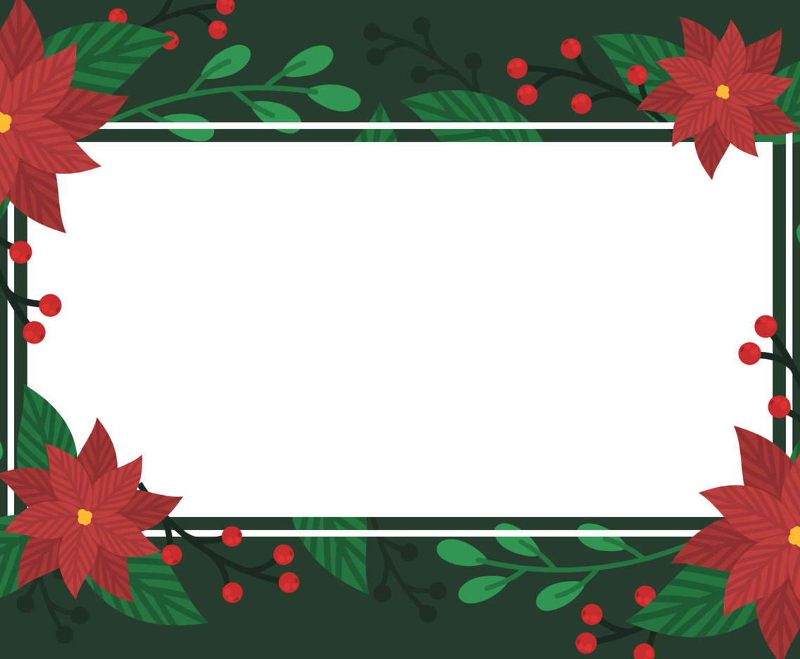 Christmas Floral Wreath Poinsettia Background