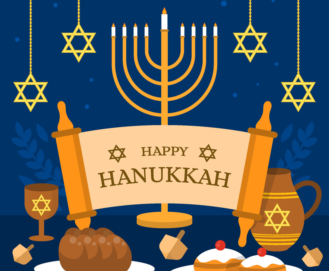 Flat Hanukkah Season Greetings