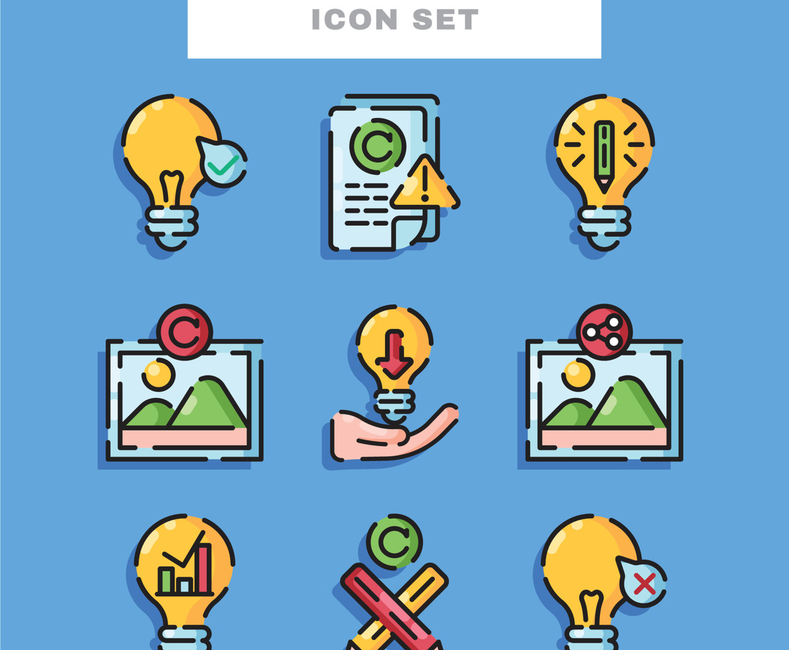 Copyright Law Icon Set