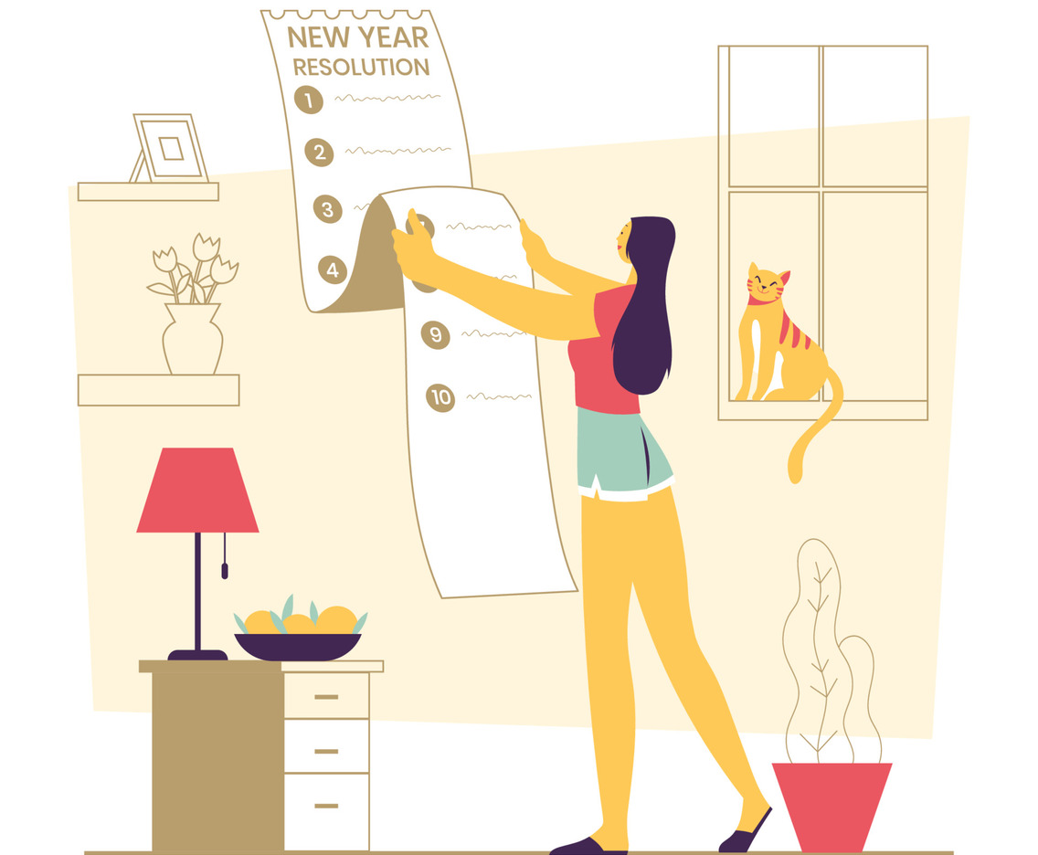 Young Woman With Resolution New Year