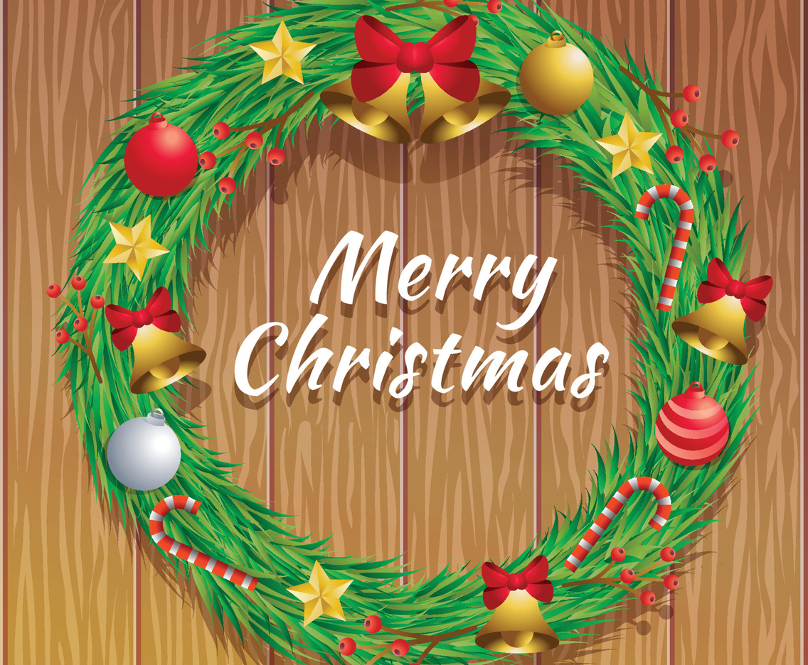 Christmas Background with Fir Garland