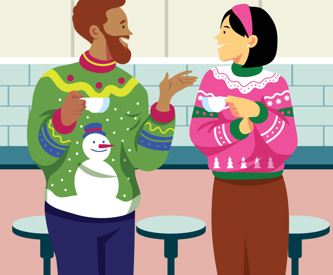 Couple Wear Ugly Sweater