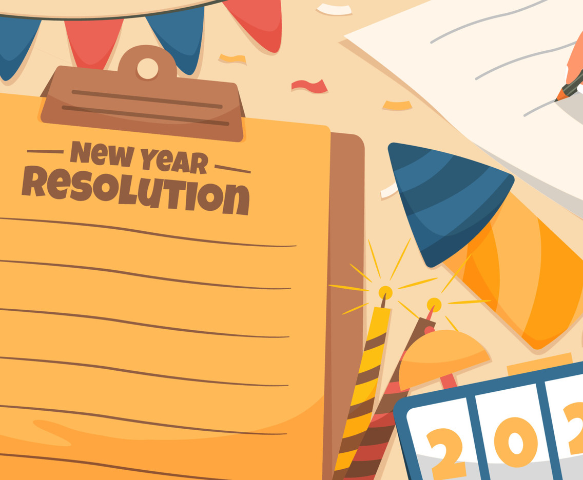Simple Notes with Hand Writing New Year Resolution
