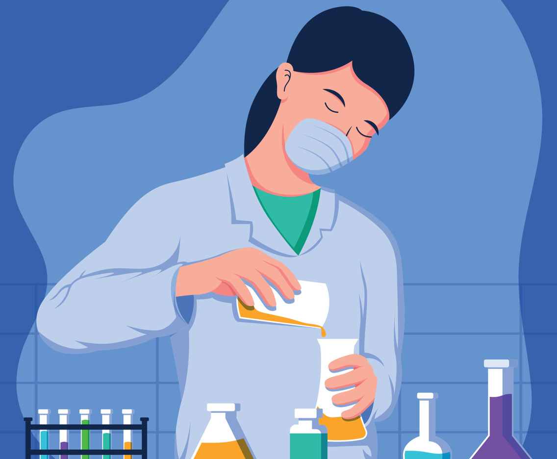 Female Scientist Working in Lab