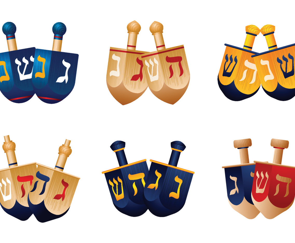 Hanukkah Dreidle Icon Concept