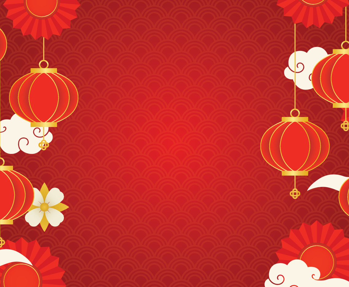 Chinese New Year with Lantern Element Background