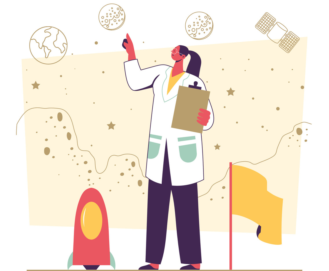 Scientist Space Women Concept