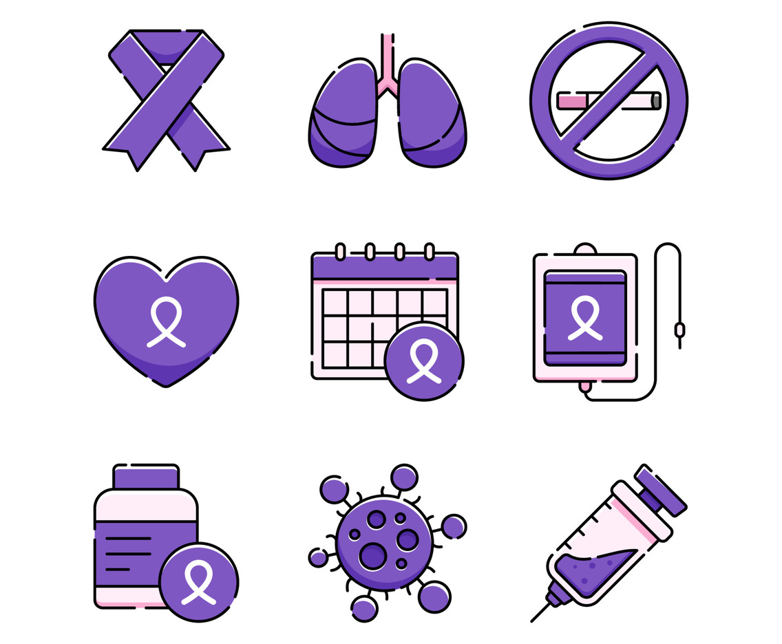 World Cancer Day Icon Set