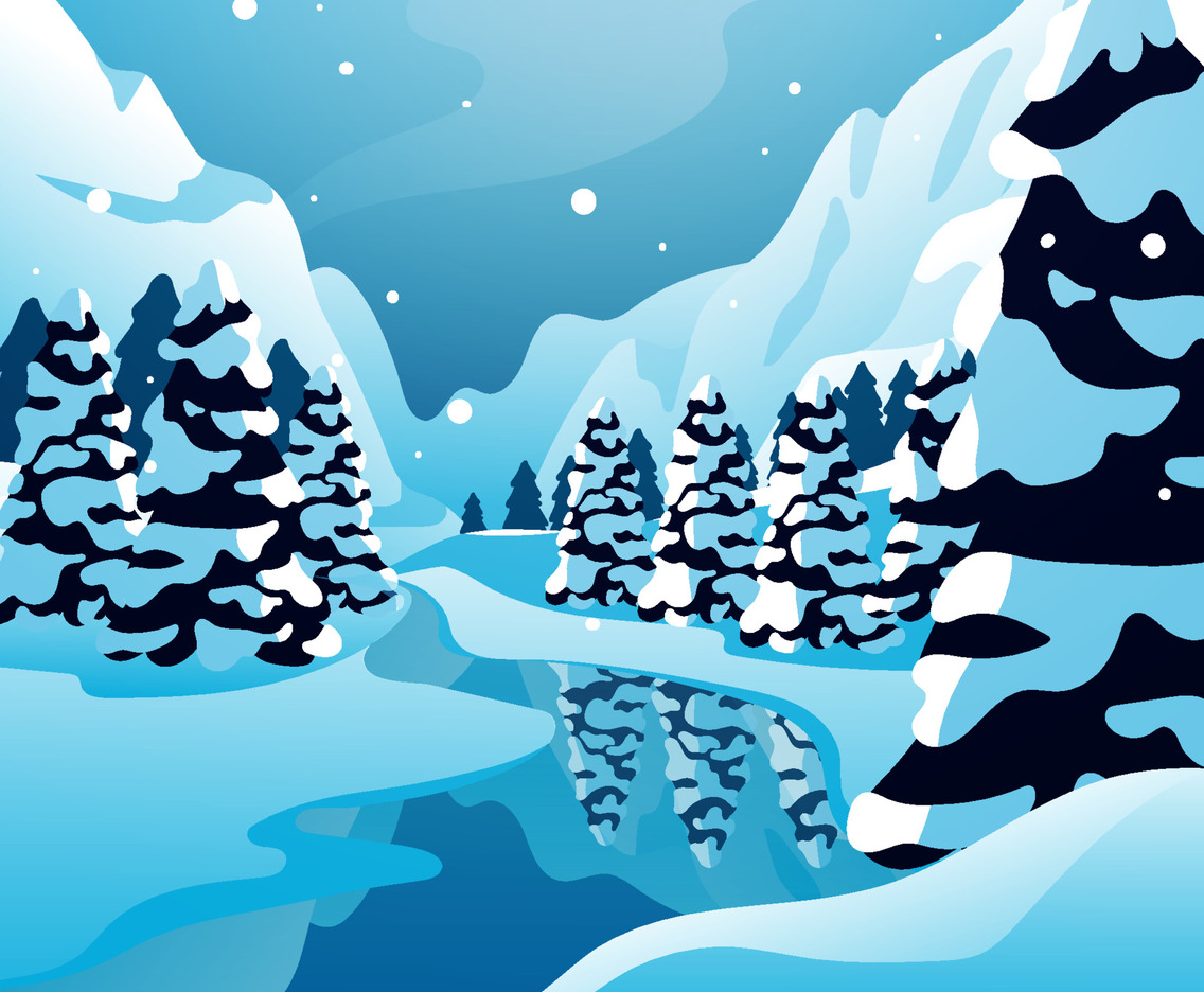 Blue Winter Scenery