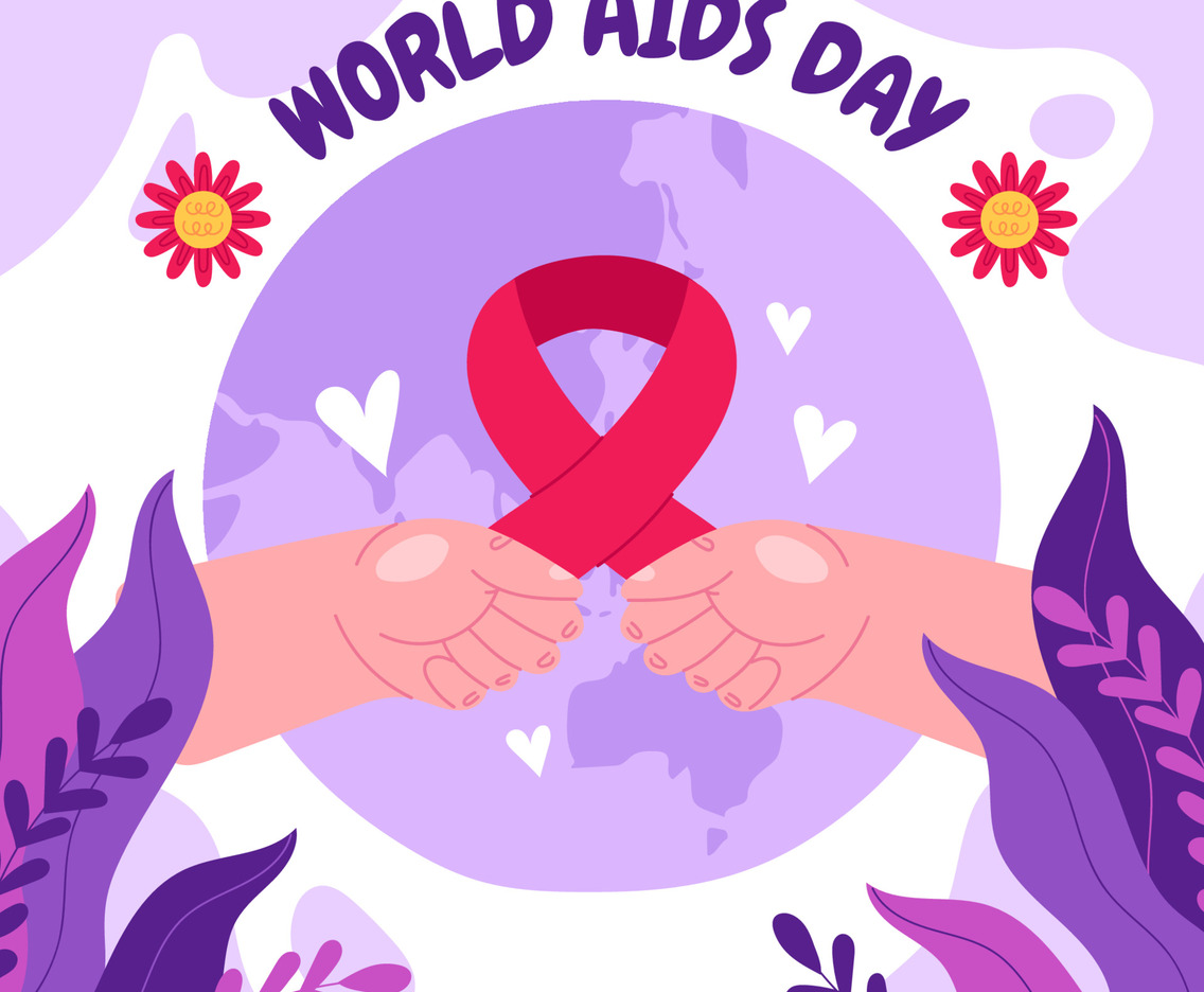 Hands Holding Red Ribbon AIDS Day