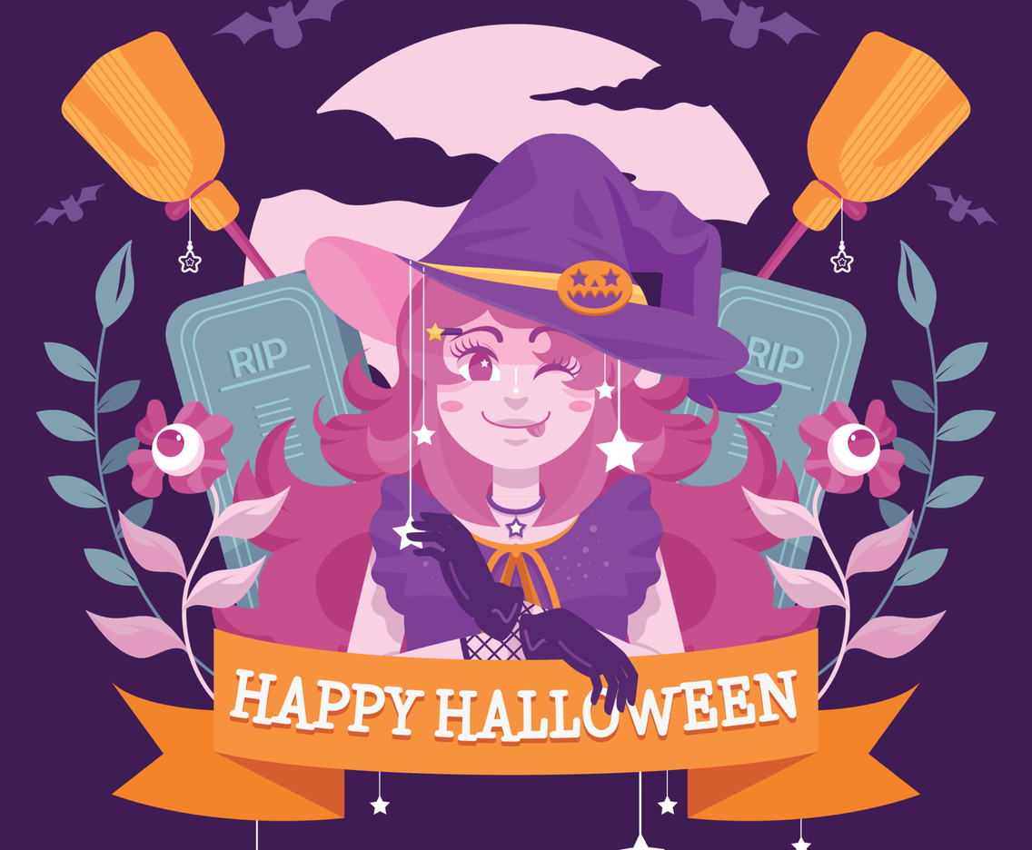 Happy Halloween with a Witch