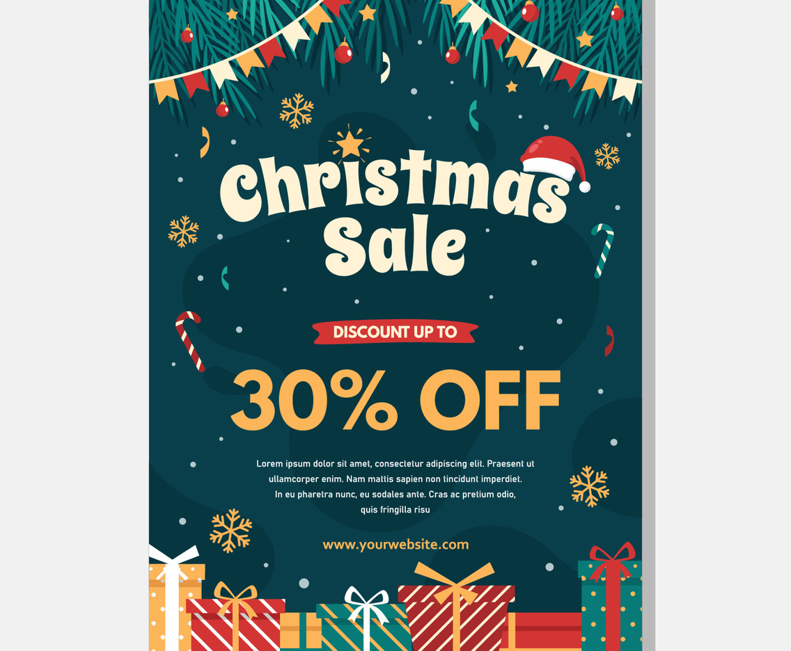 Christmas Sale Poster Advertising