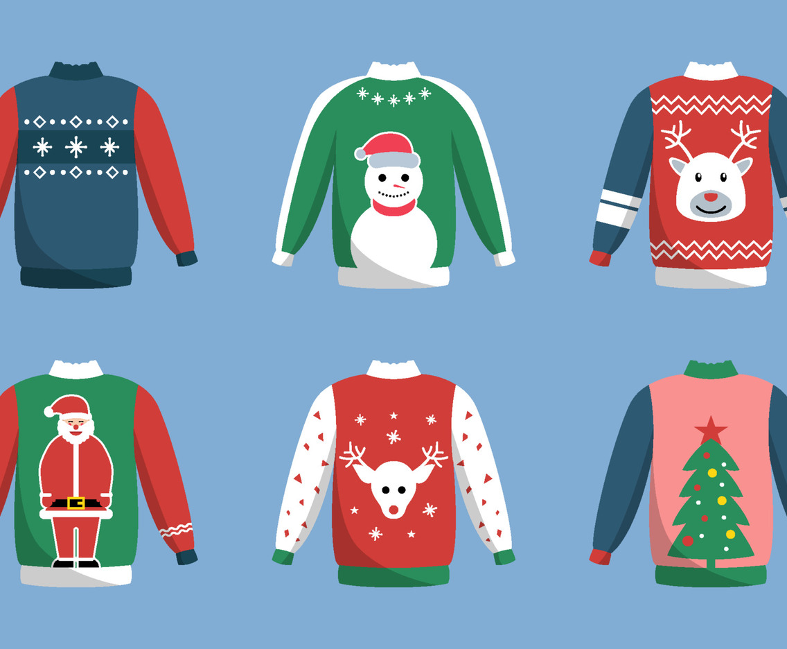 Christmas Ugly Sweater Sticker Set