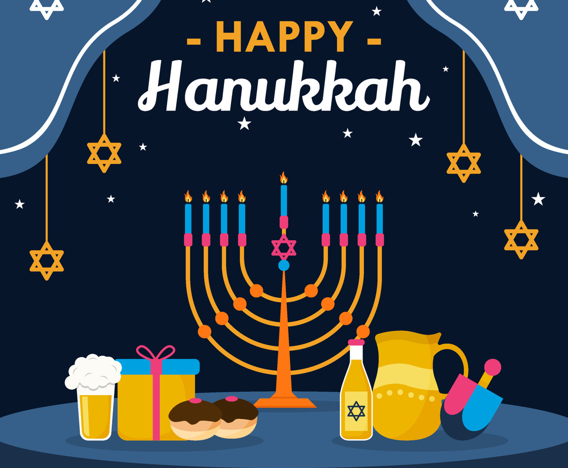 Happy Hanukkah Concept with Menorah