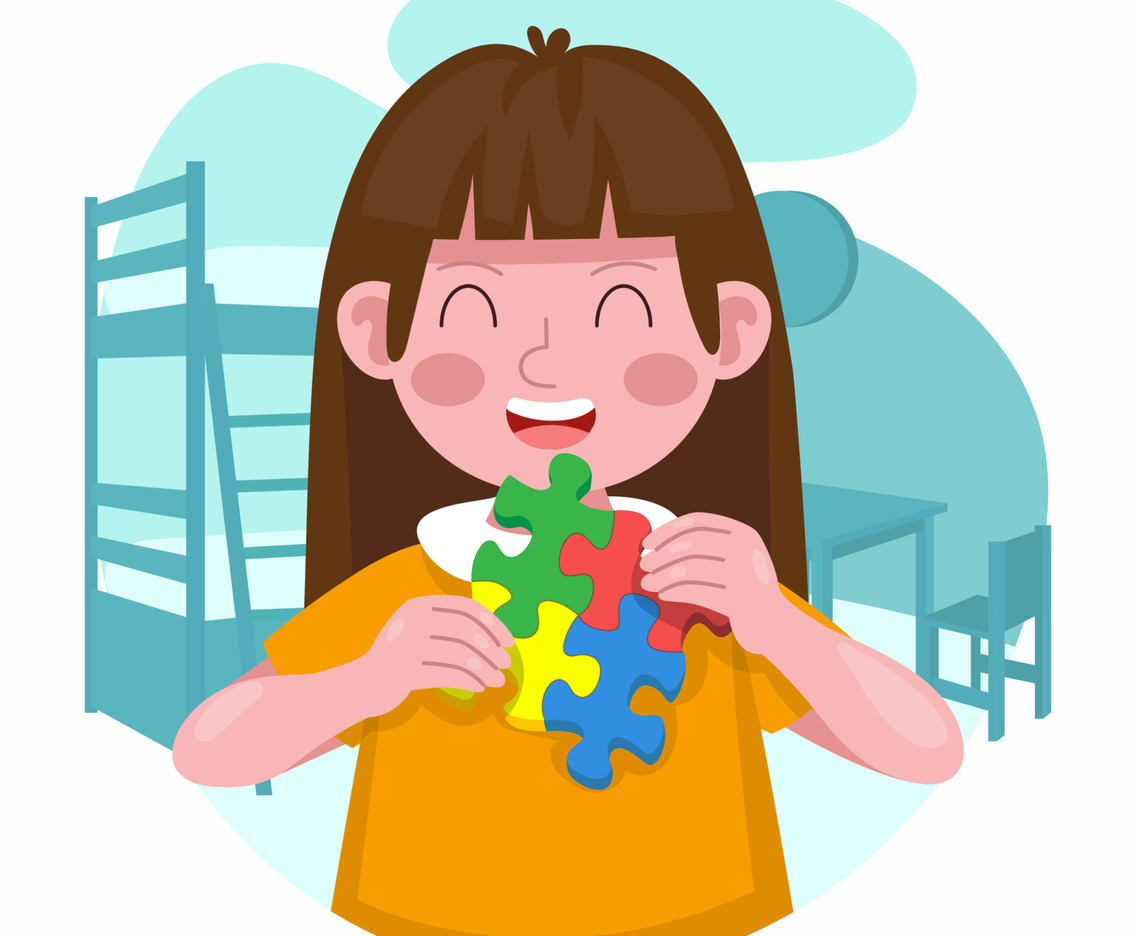 Children Playing Puzzles In The Room