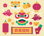 Flat Chinese New Year Icon Collection