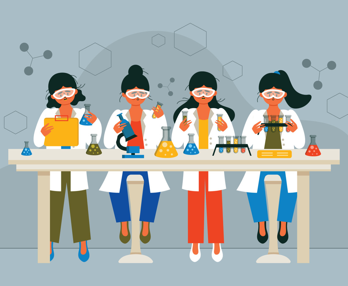 Laboratory Woman Character Template Set