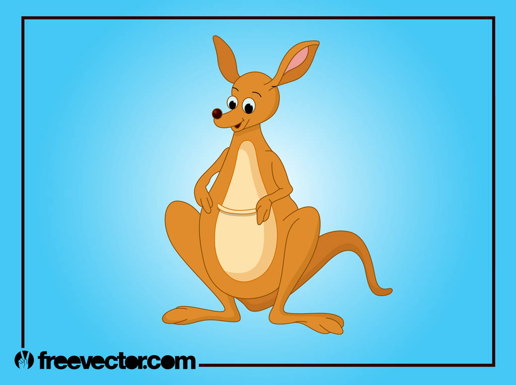 Cartoon Kangaroo Vector Art & Graphics 