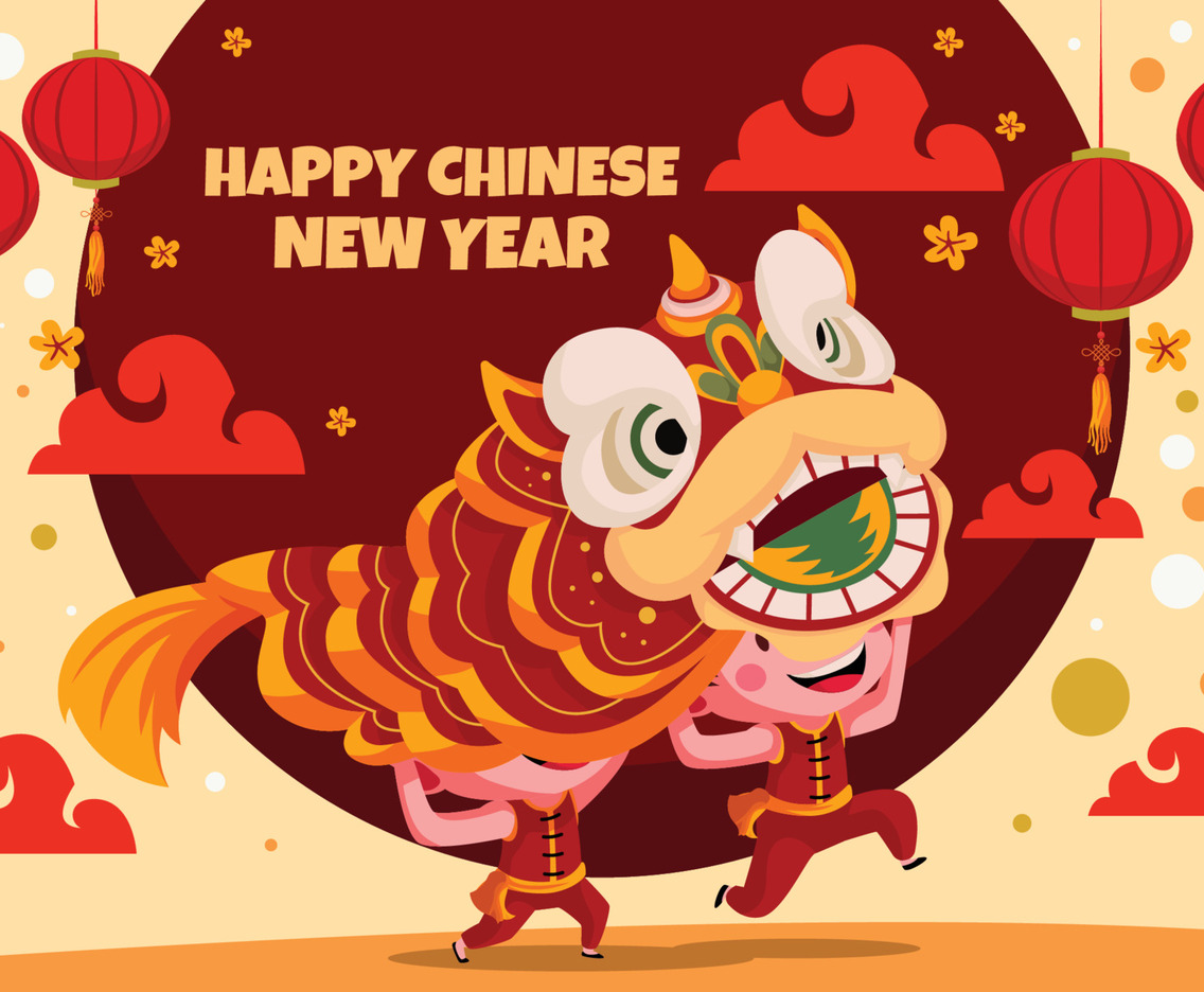 Lion Dance For Chinese New Year Celebration