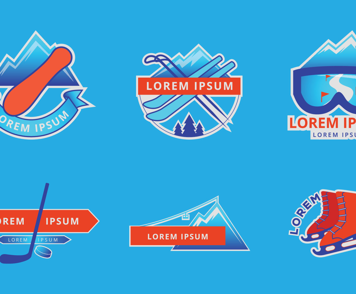 Set of Winter Sport Stickers
