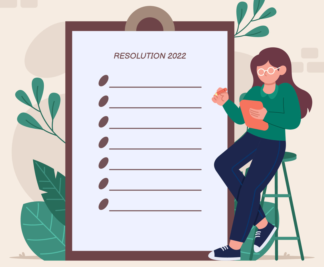 Girl Listing Her New Year Resolution