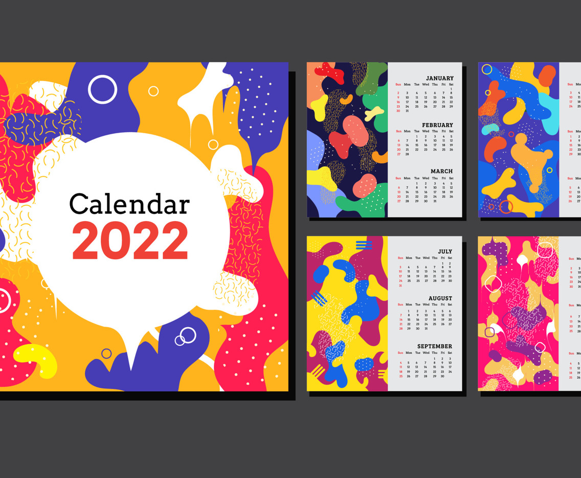 Calendar 2022 Colorful Abstract Concept