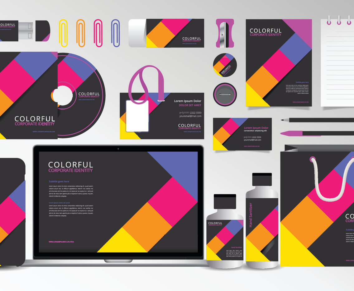 Stationery Set Template Kit in Colorful Theme