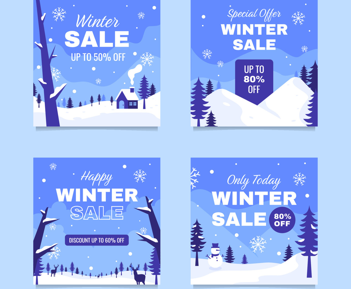 Winter Sale Social Media Post Template