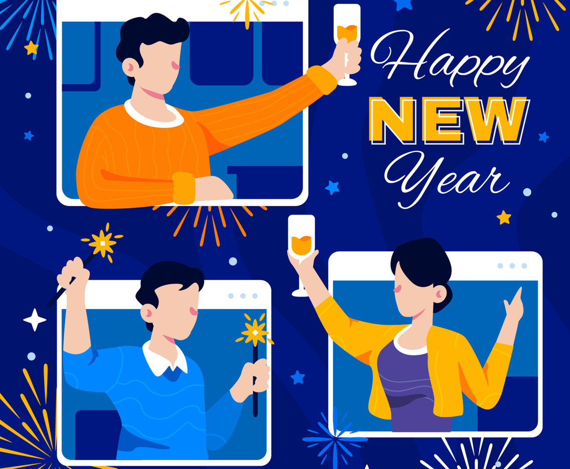 Celebrating New Year by Online