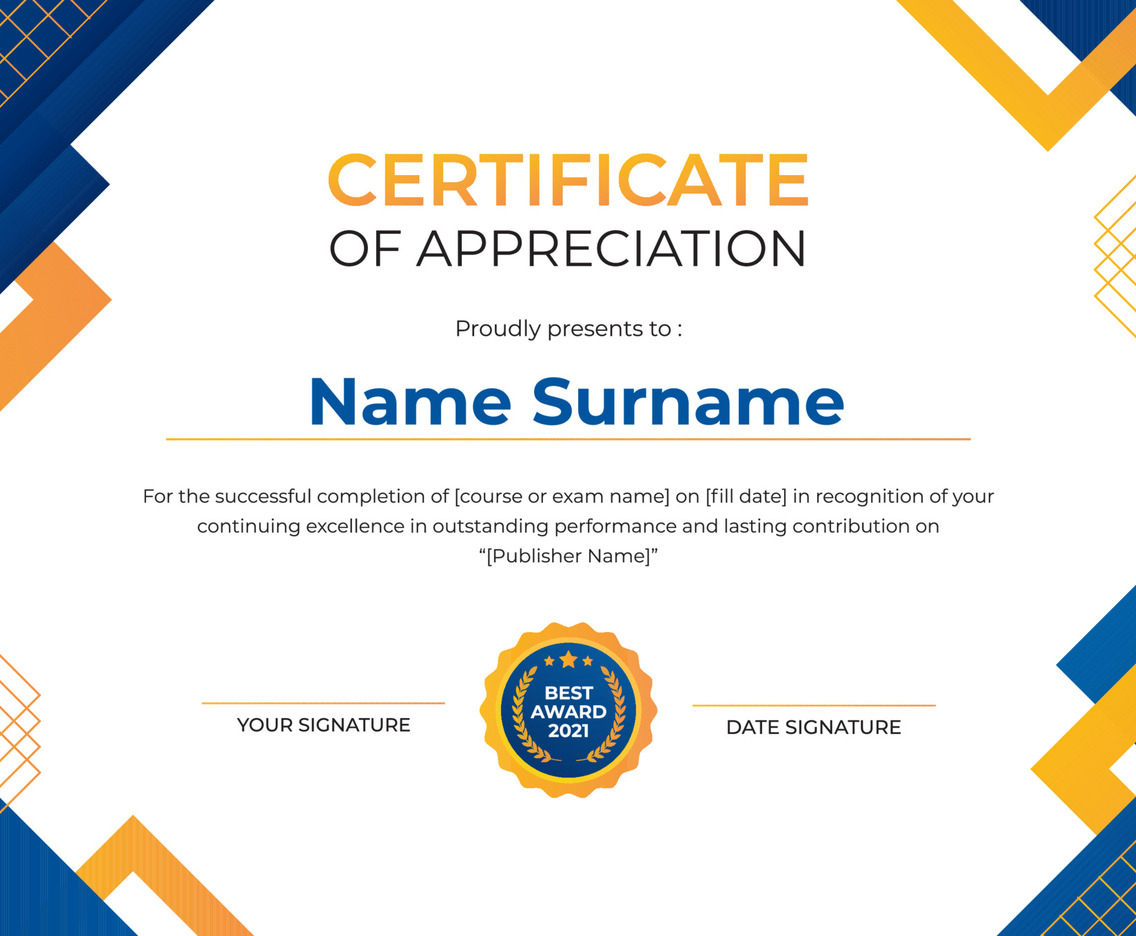 Modern Certificate with Abstract Gradient Background